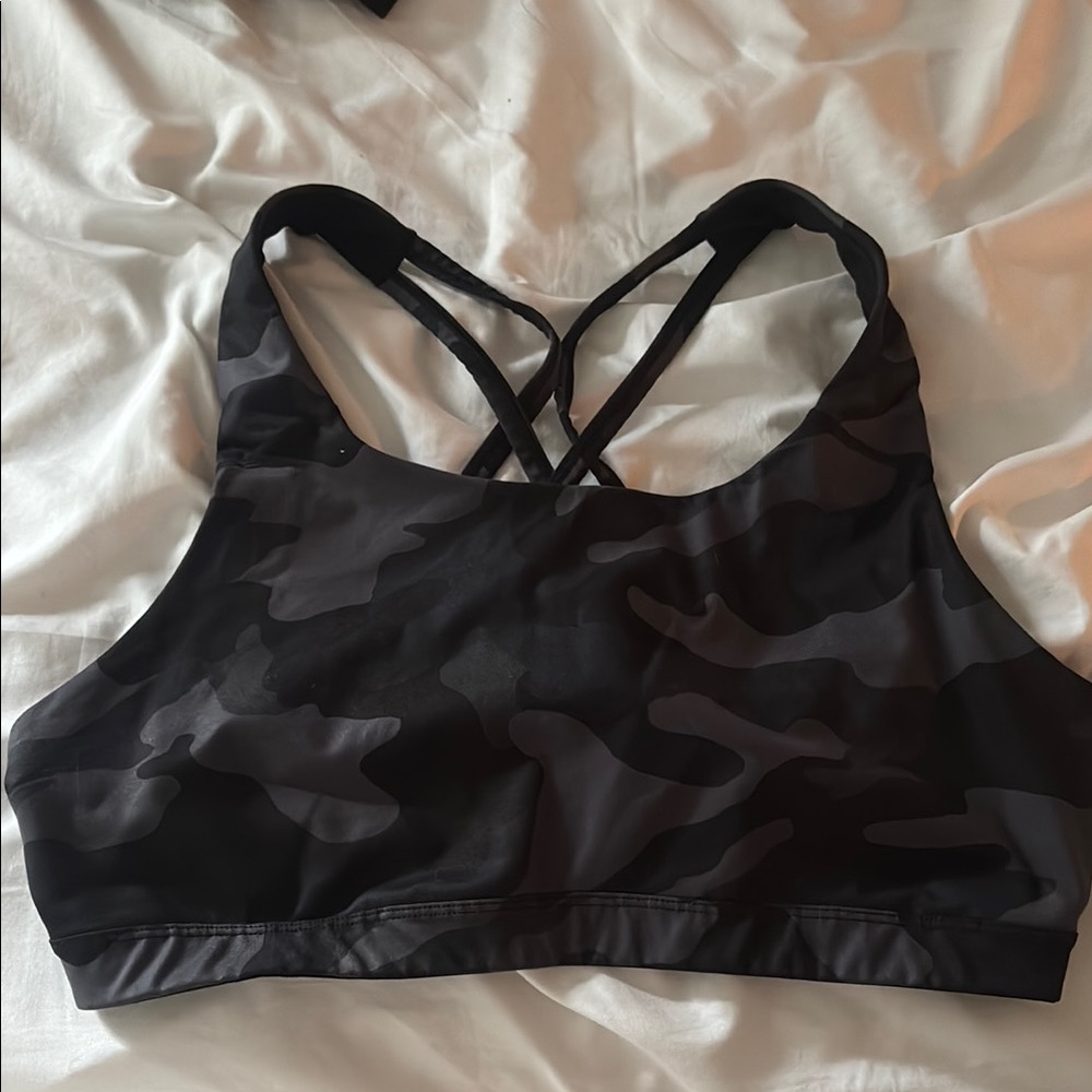 Black Camouflage Sports Bra